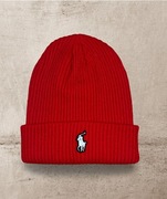 Czerwona zimowa czapka Ralph Lauren