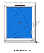 Okno jednoskrzydłowe lewe Producent Ekookna 111x136