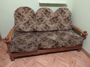 Sofa / Kanapa dębowa trzyosobowa z funkcją spania