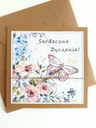 Kartka okolicznościowa kwiaty ręcznie robiona 