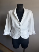 Steilmann biały Iniany żakiet damski 100 % len 40 L