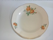 Talerz głęboki stara Chodzież z motywem kwiatowym 