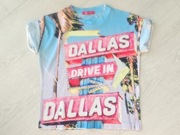 116 122 T-shirt 128 Bluzka kolorowa Dallas letnia Koszulka lato 