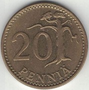 Finlandia 20 pennia 1975 - 22 mm - nr 2