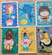 Puzzle dwustronne drewniane montessori  nowe 