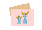 Pocztówka świąteczna z motywem aniołów