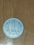 Moneta z PRL o nominale 1 zł z roku 1971 z mennicą