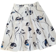 Zara Basic spódniczka plisowana, spódnica biała w kwiaty, rozmiar S, 36
