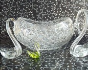 Piękny Duża misa gondola kryształowa 