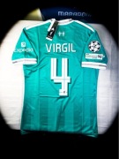 L) Virgil Van Dijk 4 Liverpool 2025/2026 Liga Mistrzów Nowa Zielona T-shirt