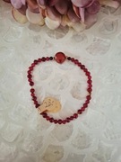 Bransoletka handmade z naturalnych kamieni hematyt agat rubin