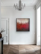 100x100cm obraz abstrakcja Żar beż bordo brąz krem