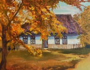 Obraz akrylowy " Jesień na wsi"