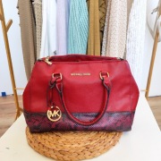 Torebka czerwona panterka shopper bag shopperka z uszami pojemna 