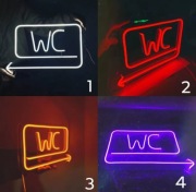 NEON LED WC TOALETA szyld bar sklep toalety 