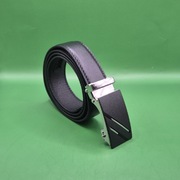 Pasek ze skóry do spodni eleganckich i jeansów czarny automat 120 cm