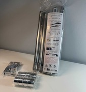 Srebrny składany regulowany karnisz 73-175cm