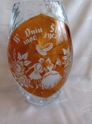 PRZEPIĘKNY WAZON-BURSZTYN  - KRYSZTAŁ 