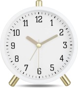 Zegar budzik Lafocuse biały bezgłośny 