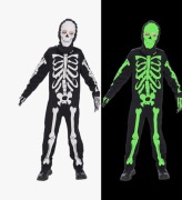Kostium szkieletu dziecięcy Halloween IKALI 7-8 lat maska 128