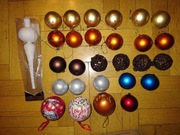 Bombki i czubek na choinkę zestaw