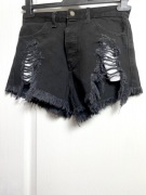 Szorty jeansowe czarne wysoki stan rozdarcia strzępione O’La Voga S/36 NOWE