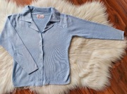 Niebieski sweterek rozpinany bluzka dzianinowa- S