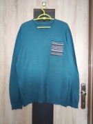 404. Niebieski turkusowy sweter męski rozmiar L/XL
