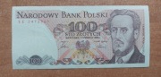 Banknot 100 zł z 1986r, Seria SE Stan!!!