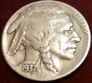 5 cent Buffalo Nickle 1937 S San Francisco rzadka mennica  nr 2