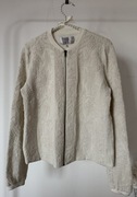 ZARA bluza odpinana na zamek wzory M kremowy