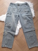 Jeansy Baggy Y2K z Gwiazdami – High Waist & Wide Leg 2XL/3XL