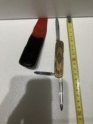 scyzoryk nóż skórzana pochwa Z B rostfrei nierdzewka miedź ornamenty czerń