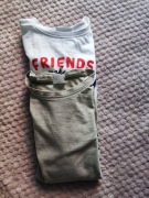 Tshirt biały zielony dwie koszulki 128