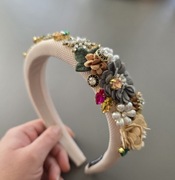 Śliczna ręcznie zdobiona opaska coś pięknego