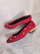 Russell&Bromley vintage Przepiękne czerwone baleriny złote serduszka 36,5