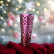 Kubek Starbucks metalowy ze słomką