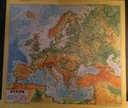 Europa mapa fizyczna polityczna 1988 dwustronnaPRL