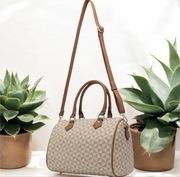 Torebka kuferek torba CCC Jenny fairy pojemna kremowa brązowa wzorek