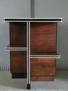 Stolik kawowy pomocniczy orzech czeczota lata 30. Art Deco vintage