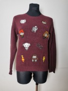 Harry Potter Sweter Primark Bordowy elastyczny