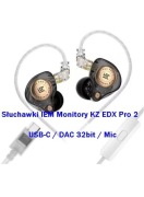 Nowość! KZ EDX Pro 2 Mic Silver USB-C DAC IEM Słuchawki + Etui