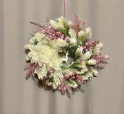 Wianek świąteczny LED 40cm różowy