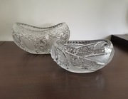 2 kryształowe misy gondola łódka żardiniera kryształ PRL