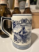 Unikat vintage Heineken kufel do piwa ręcznie malowany z Delft lata 70-80