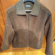 Kurtka ze sztucznego zamszu, zamkiem i podszewką ze sztucznego kożuszka