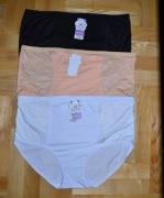 Big size Bawełniane majtki wysoki stan 3 szt _(7) 52/54 do 150 cm biodra