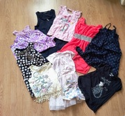 Zestaw ubrań dziewczęcych 110-116 10szt dla dziewczynki paka ubrań sukienki