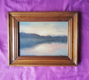 nieduży obraz Zachód słońca Małgorzata Busińska sygnowany