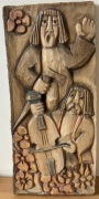 Płaskorzeźba góralska drewniana